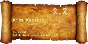 Kiss Kazimir névjegykártya